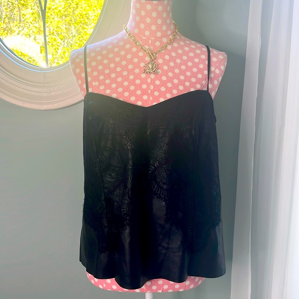Express Faux Leather Corset Tank Size L